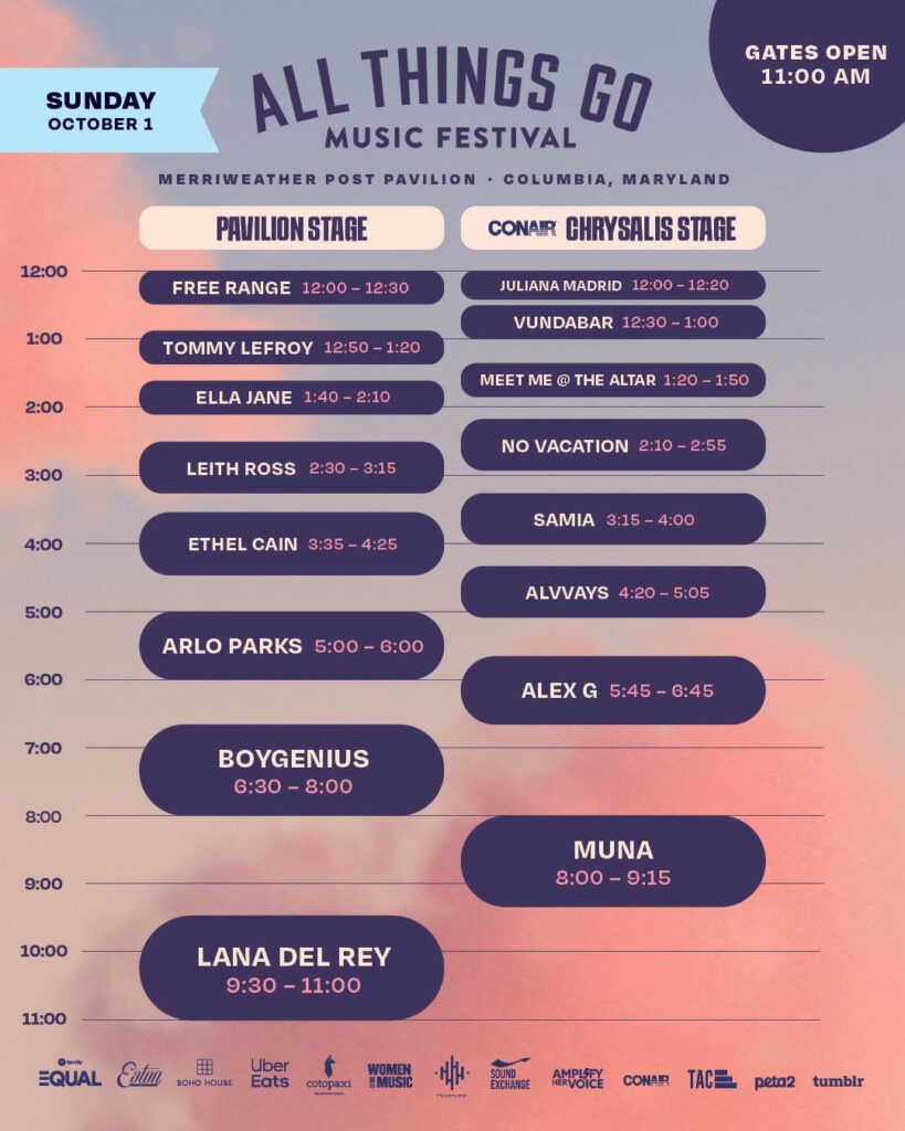 All Things Go Release 2023 Set Times That Festival Site