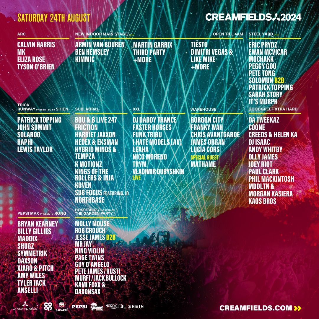 Creamfields Full 2024 Lineup Revealed That Festival Site