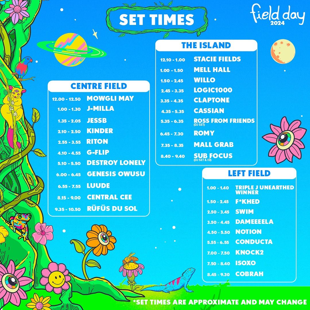 Field Day 2024 Updated Set Times Released That Festival Site