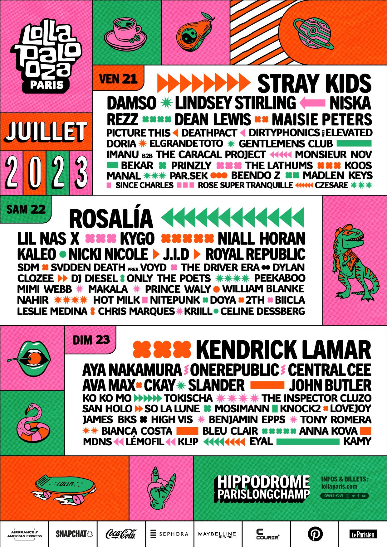 Kendrick Lamar, Stray Kids Confirmed For Lollapalooza Paris 2023