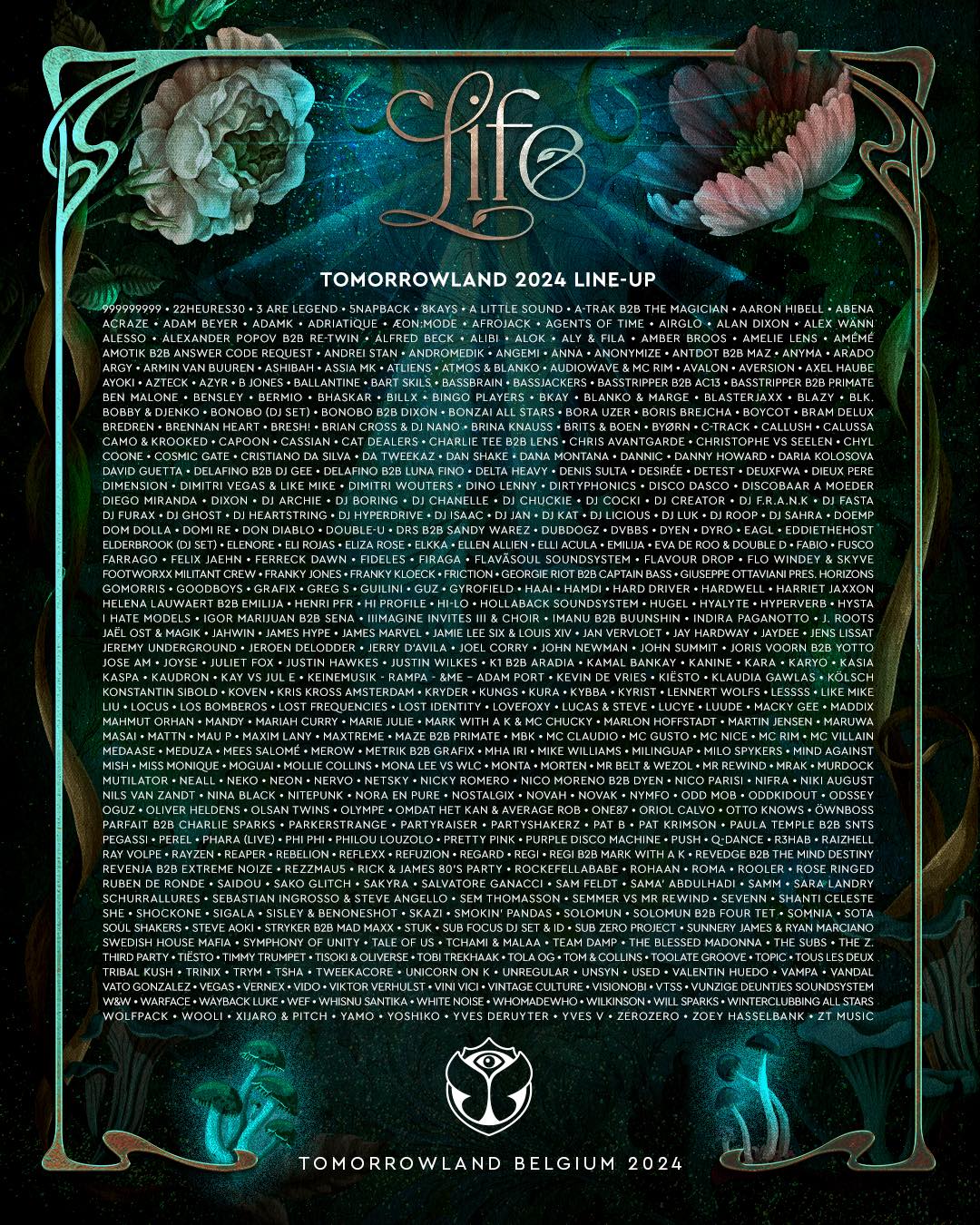 Tomorrowland Drops Massive Lineup for 2024 Edition That Festival Site